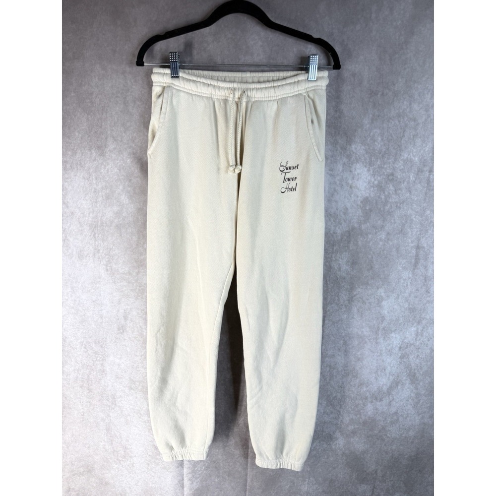 Sunset Tower Hotel Bar Los‎ Angeles Jogger Sweatpants In Beige Unisex Size XS